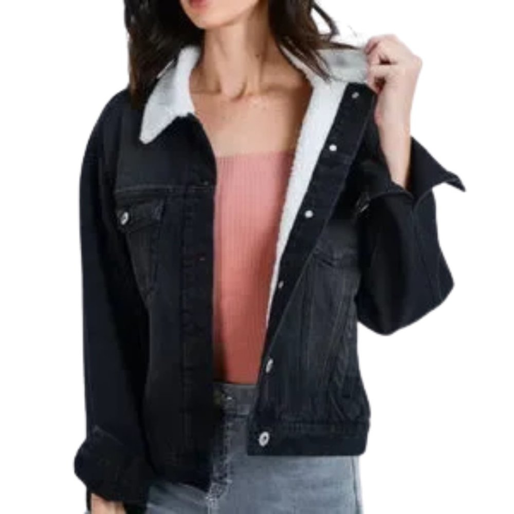 Plush Denim Jacket, Sherpa Collar/Lining